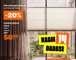 Kwantum Dubbel plissé Jana Zand aanbieding