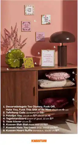 Kwantum Kwantum Decoratietegels Too Clumsy, Fuck Off, Hate You, Fuck This Shit of Be Nice aanbieding