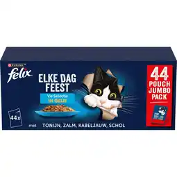 Pets Place Felix Multibox Elke Dag Feest Vis Selectie In Gelei - Kattenvoer - Tonijn Zalm Kabeljouw 44x85 g aanbieding