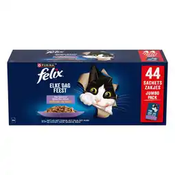 Pets Place Felix Elke Dag Feest Mix Selectie - Kattenvoer - Kip Tonijn Zalm 44x85 g aanbieding