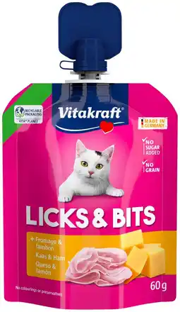 Pets Place Vitakraft Licks & Bits - Kattensnack - Kaas Ham 60 g aanbieding