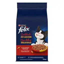 Pets Place Felix Doubly Delicious Adult Meat - Kattenvoer - Rund Kip 7.5 kg aanbieding