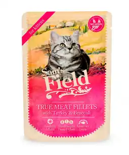 Pets Place Sam's Field Kitten Maaltijdzakjes True Meat Filets - Kattenvoer - Kip Kalkoen Broccoli 85 g aanbieding