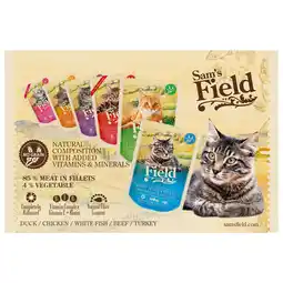 Pets Place Sam's Field Kitten Maaltijdzakjes True Meat Filets - Kattenvoer - Kip Kalkoen Broccoli 85 g aanbieding