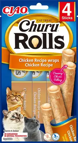 Pets Place Inaba Churu Rolls - Kattensnack - Kip 40 g aanbieding