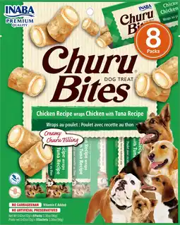 Pets Place Inaba Bites Dog Chicken Recipe Wraps Chicken With Tuna - Hondensnacks - Kip Tonijn 8x12 g aanbieding