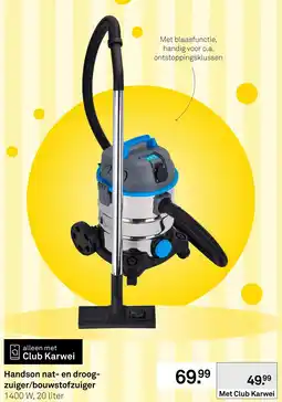 Karwei Handson Nat- en Droogzuiger / Bouwstofzuiger aanbieding