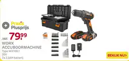 Praxis WORX ACCUBOORMACHINE aanbieding