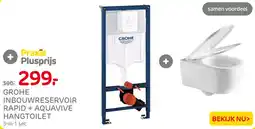 Praxis grohe inbouwreservoir rapid + aquavive hangtoilet aanbieding