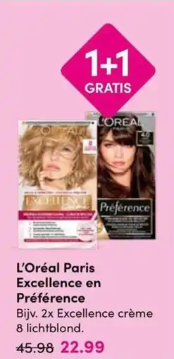 Drogisterij Visser L'Oréal Paris Excellence en Préférence aanbieding