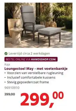 HANOS Kaja Loungestoel May - met voetenbankje aanbieding