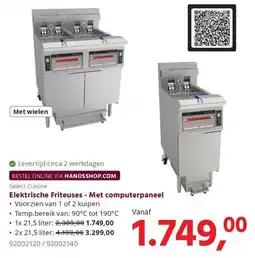 HANOS Select Cuisine Elektrische Friteuses - Met computerpaneel aanbieding