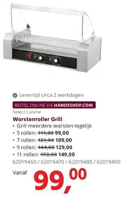 HANOS Select Cuisine Worstenroller Grill aanbieding