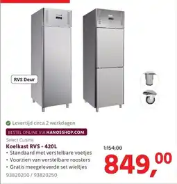 HANOS Select Cuisine Koelkast RVS - 420L aanbieding