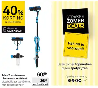 Karwei Talen Tools telescopische wasborstelset aanbieding