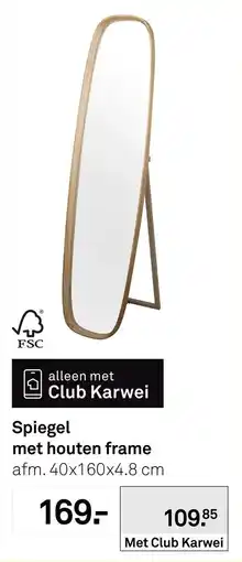 Karwei Club Karwei spiegel met houten frame aanbieding