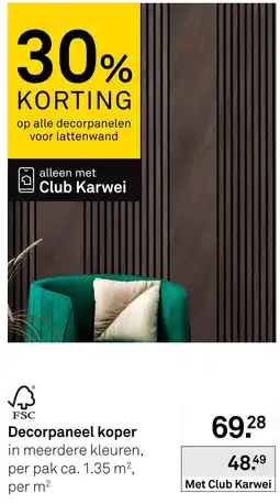 Karwei Decorpaneel koper aanbieding