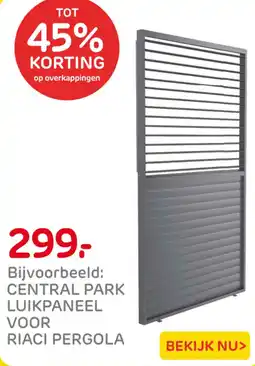 Praxis central park luikpaneel voor riaci pergola aanbieding