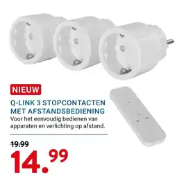 Kluswijs Q-LINK 3 STOPCONTACTEN MET AFSTANDSBEDEIENING aanbieding