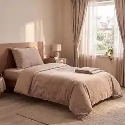 Action Teddy Hongaarse punt dekbedovertrek - taupe aanbieding