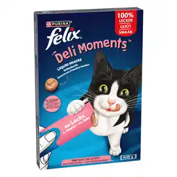 Zooplus 3 + 1 gratis! Felix kattensnacks - Deli Moments: Zalm (16 x 10 g) aanbieding