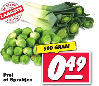 Nettorama Prei of spruitjes 500g aanbieding