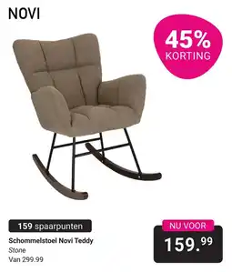 Van Asten BabySuperstore Novi schommelstoel Novi Teddy Stone aanbieding