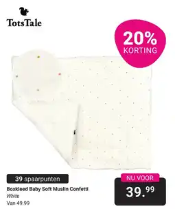 Van Asten BabySuperstore TotsTale Boxkleed Baby Soft Muslin Confetti White aanbieding