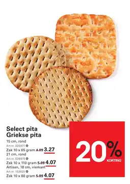 Sligro Select pita Griekse pita aanbieding