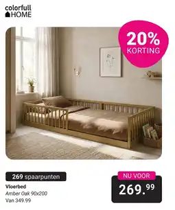 Van Asten BabySuperstore colorfull HOME Vloerbed Amber Oak 90x200 aanbieding