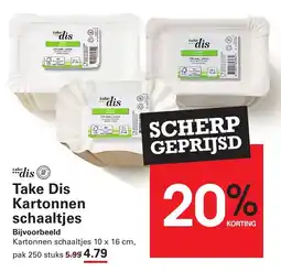 Sligro Take Dis Kartonnen schaaltjes aanbieding