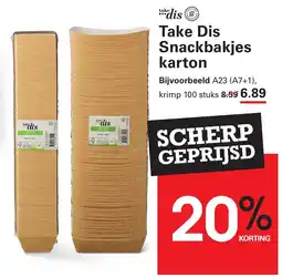 Sligro take dis Snackbakjes karton aanbieding