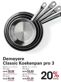 Sligro Demeyere Classic Koekenpan pro 3 aanbieding