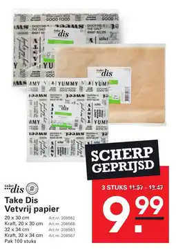 Sligro Take Dis Vetvrij papier aanbieding