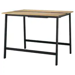 IKEA Mittzon bureau, zwart & hout, rechthoekig, sta-/zithoogte, centraal kabelbeheer aanbieding