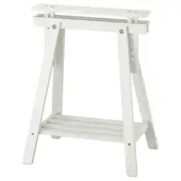 IKEA Een witte mittback schraagtafelvoet met verstelbare kanteling en stevige houten poten aanbieding
