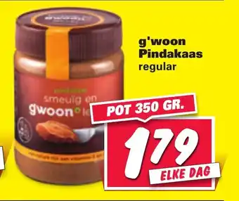 Nettorama G'woon pindakaas 350g aanbieding