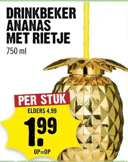 Dirck 3 Drinkbeker ananas met rietje aanbieding