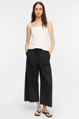 Wehkamp comma linnen wide leg fit culottebroek - zwart aanbieding