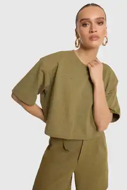 Wehkamp Refined Department T-shirt - groen aanbieding