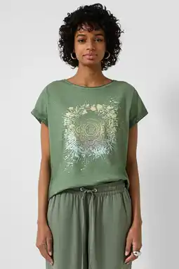 Wehkamp QS T-shirt donkergroen aanbieding