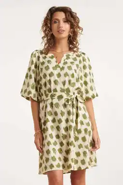 Wehkamp Smashed Lemon cocktailjurk met lurex groen aanbieding