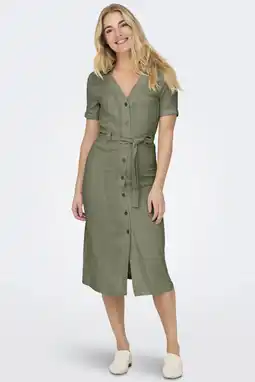 Wehkamp ONLY linnen blousejurk groen aanbieding