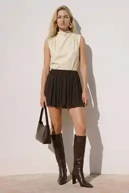 Wehkamp VERO MODA korte rok met plooien - bruin aanbieding