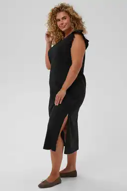 Wehkamp Kaffe Curve midi jurk zwart aanbieding