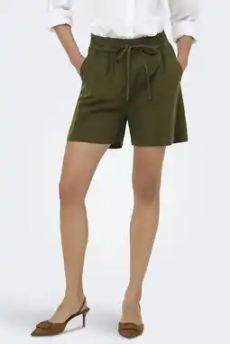 Wehkamp ONLY relaxed regularwaist casual short donkergroen aanbieding