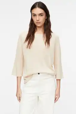 Wehkamp comma gebreide trui met linnen beige aanbieding