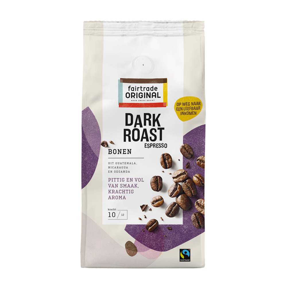 Fairtrade Original koffiebonen Dark Roast Espresso aanbieding bij