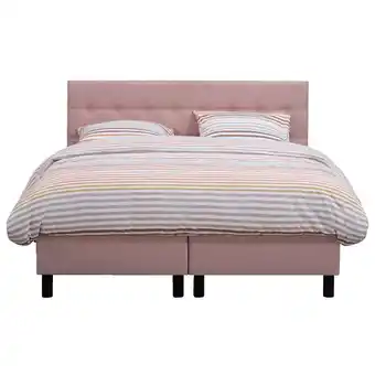 Leen Bakker Boxspring Narvik - roze - 160x200 cm aanbieding