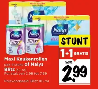 Vomar Voordeelmarkt Maxi Keukenrollen of Nalys Blitz aanbieding